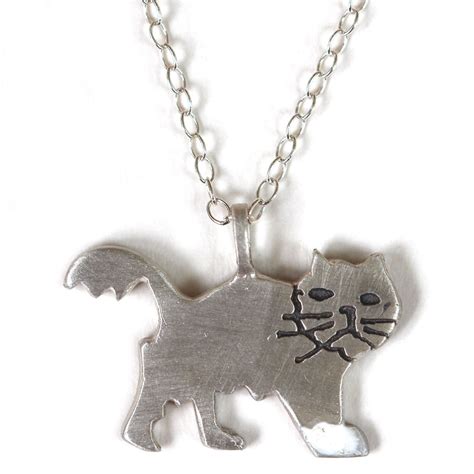 Cautious pussycat talisman necklace